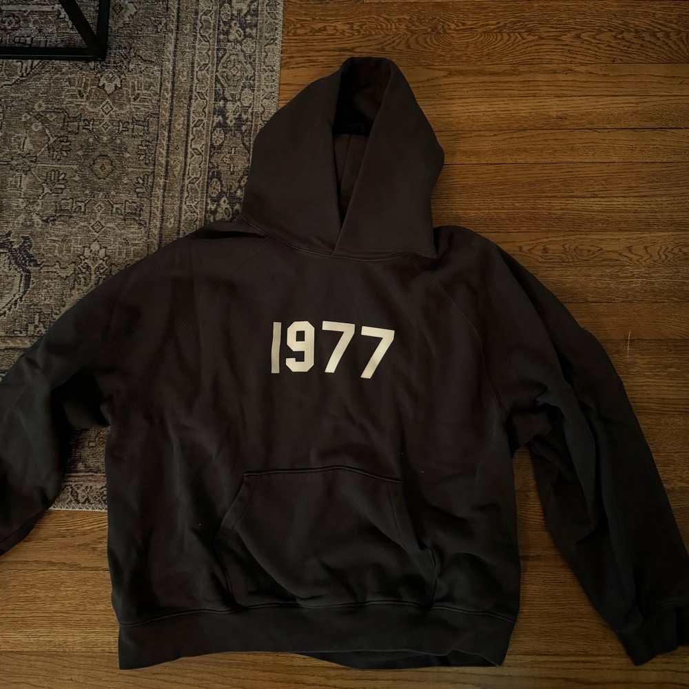 Essentials 1977 Hoodie- Dark Grey/Brown